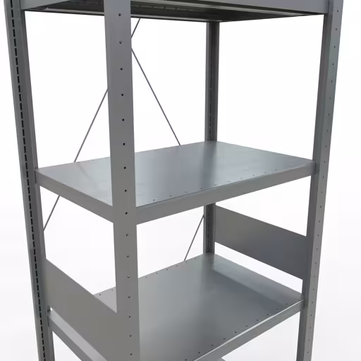 Abbildung Nr 14 des Artikels Grundregal, Fachbodenregal Stecksystem MULTIplus250, 3000 x 750 x 500 mm (HxBxT), 7 Fachböden, Kreuzstrebe, verzinkt aus der Produktgruppe Stecksystem von der Marke Schulte Lagertechnik