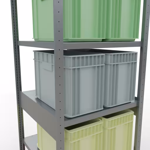 Abbildung Nr 13 des Artikels Grundregal, Fachbodenregal Stecksystem MULTIplus250, 2500 x 750 x 800 mm (HxBxT), 6 Fachböden, Längenriegel, verzinkt aus der Produktgruppe Stecksystem von der Marke Schulte Lagertechnik