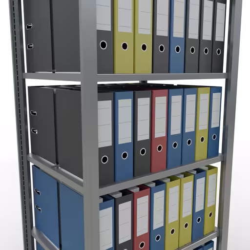 Grundregal, Büro-Fachbodenregal Stecksystem MULTIplus150, 2000 x 750 x 600 mm (HxBxT), 6 Fachböden, Längenriegel, verzinkt, mit Mittelanschlag aus der Kategorie Stecksystem mit der GTIN 4004514220073 Grundregal, Büro-Fachbodenregal Stecksystem MULTIplus150, 2000 x 750 x 600 mm (HxBxT), 6 Fachböden, Längenriegel, verzinkt, mit Mittelanschlag von der Marke Schulte Lagertechnik aus der Produktreihe Büroregale