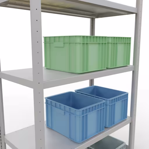 Abbildung Nr 9 des Artikels Grundregal, Fachbodenregal Stecksystem MULTIplus330, 2000 x 1000 x 500 mm (HxBxT), 5 Fachböden, Längenriegel, RAL 7035 lichtgrau aus der Produktgruppe Stecksystem von der Marke Schulte Lagertechnik