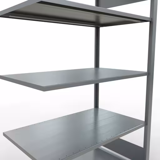 Anbauregal, Büro-Fachbodenregal Stecksystem MULTIplus150, 1800 x 1000 x 600 mm (HxBxT), 5 Fachböden, Längenriegel, verzinkt, ohne Mittelanschlag von Schulte Lagertechnik aus der Kategorie Büroregale