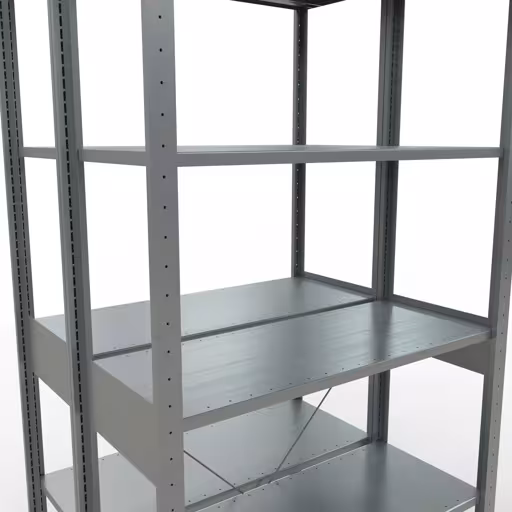 Produktbild Nr 15 des Artikels Grundregal, Doppelregal, Fachbodenregal Stecksystem MULTIplus150, 2500 x 1000 x (2x400) mm (HxBxT), 2x6 Fachböden, Kreuzstrebe, verzinkt Abbildung Nr 15 des Artikels Grundregal, Doppelregal, Fachbodenregal Stecksystem MULTIplus150, 2500 x 1000 x (2x400) mm (HxBxT), 2x6 Fachböden, Kreuzstrebe, verzinkt aus der Produktgruppe Fachbodenregale von der Marke Schulte Lagertechnik