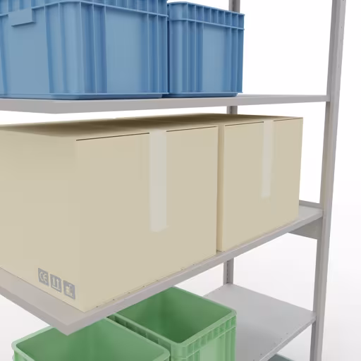 Zusatzbild des Artikels Stecksystem Anbauregal 2500x1300x500 mm, Typ 150 kg, lichtgrau aus Anbauregal