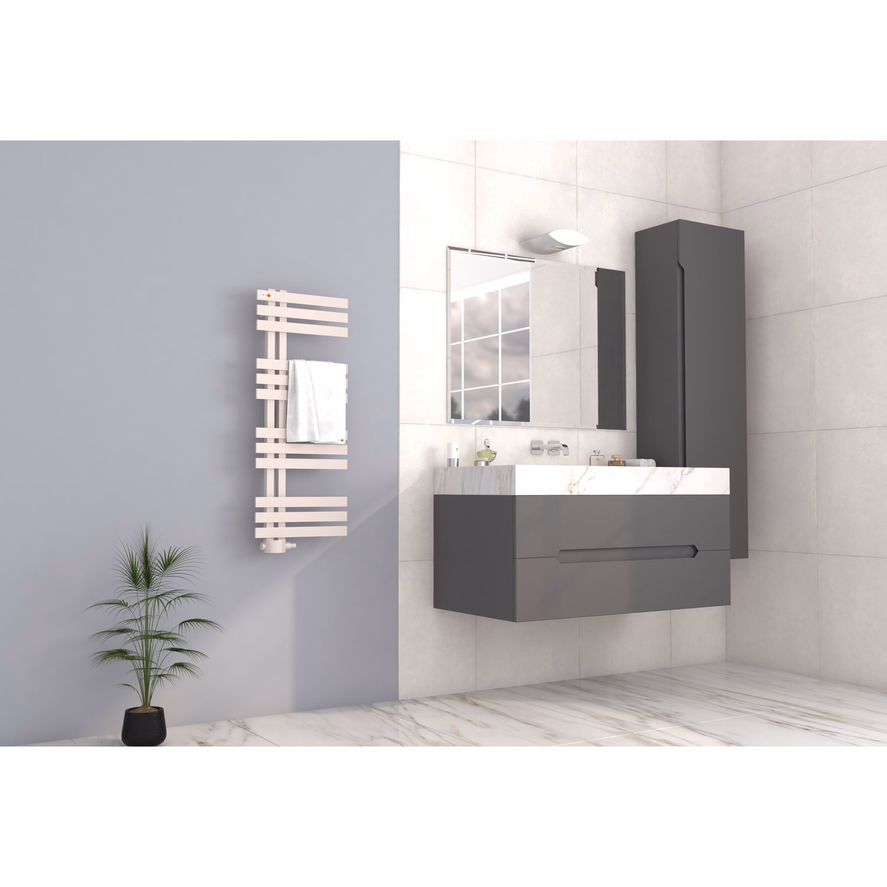 Mert Design Badheizkörper Modell Elen, Weiß aus der Kategorie Badheizkörper Seitenanschluss mit der Teilenummer 5-ELEN-40x100-W-M