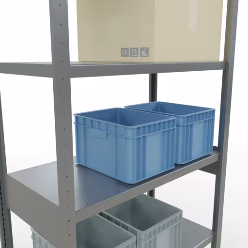 Abbildung Nr 14 des Artikels Grundregal, Fachbodenregal Stecksystem MULTIplus330, 2500 x 1000 x 500 mm (HxBxT), 6 Fachböden, Kreuzstrebe, verzinkt aus der Produktgruppe Stecksystem von der Marke Schulte Lagertechnik