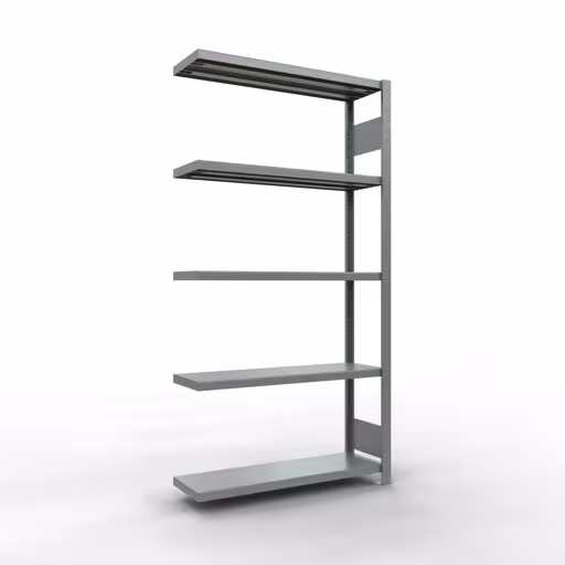 Anbauregal, Fachbodenregal Stecksystem MULTIplus250, 2000 x 1000 x 300 mm (HxBxT), 5 Fachböden, Längenriegel, verzinkt aus der Kategorie Anbauregal mit der Artikelnummer 12935-LR