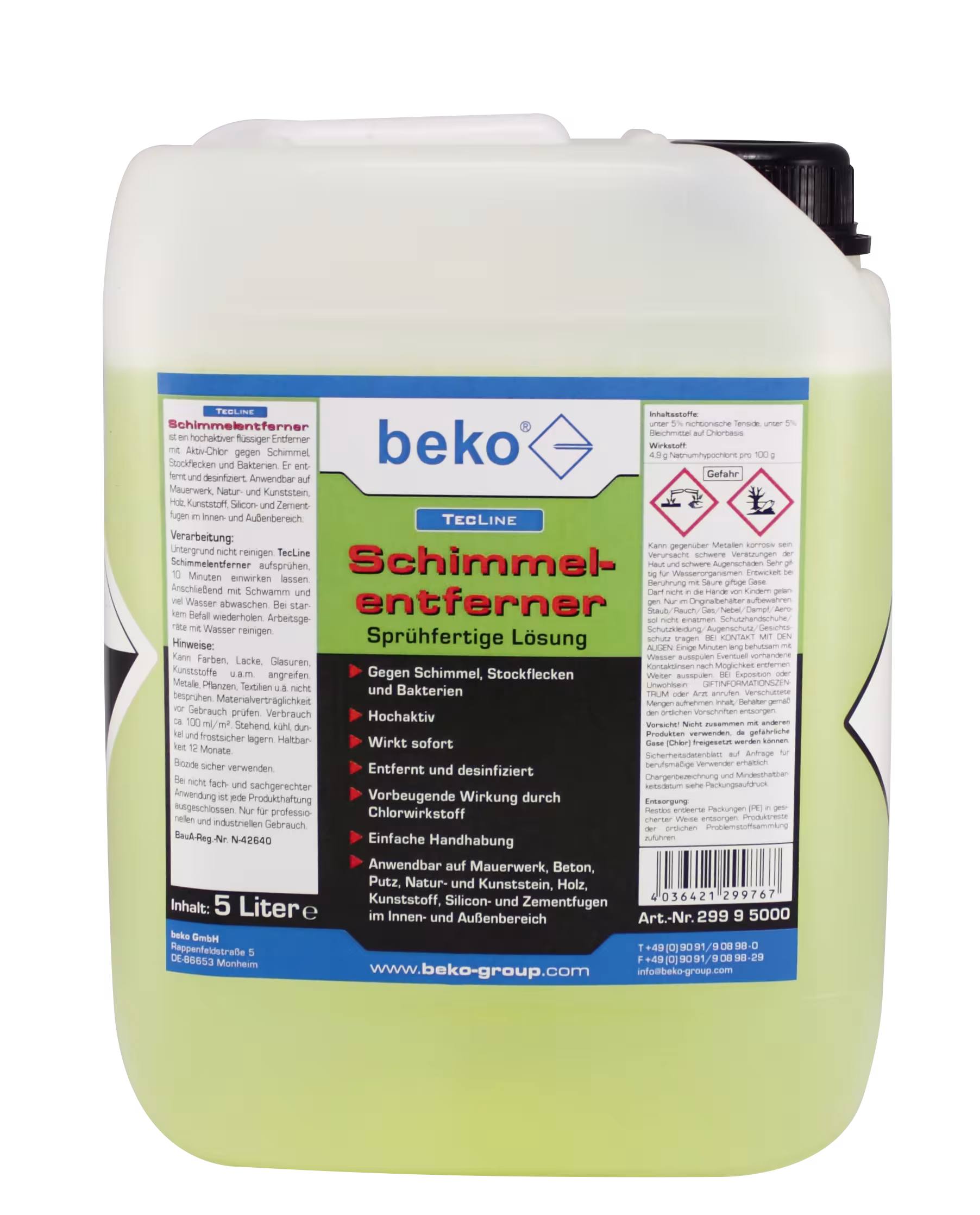 TecLine Schimmelentferner 5 l Kanister aus der Kategorie Universalreiniger mit der Artikelnr. 299 9 5000
