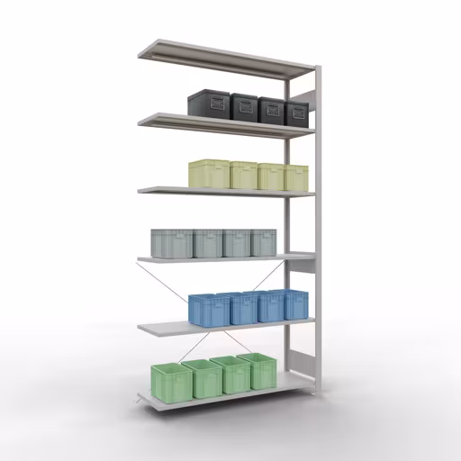 Produktbild Nr.13 des Artikels Stecksystem Anbauregal 2500x1300x400 mm, Typ 150 kg, lichtgrau aus der Produktreihe Stecksystem von der Marke Schulte Lagertechnik