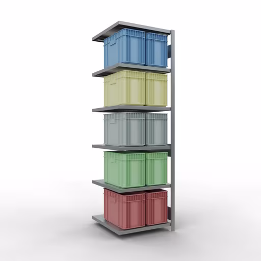 Abbildung Nr 9 des Artikels Anbauregal, Fachbodenregal Stecksystem MULTIplus250, 2500 x 750 x 800 mm (HxBxT), 6 Fachböden, Längenriegel, verzinkt aus der Produktgruppe Stecksystem von der Marke Schulte Lagertechnik