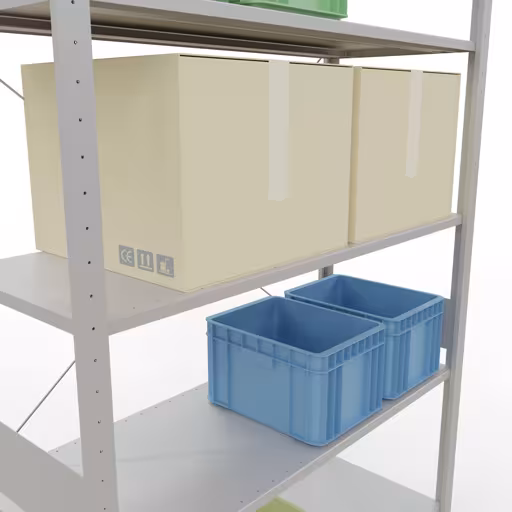 Produktbild Nr.8 des Artikels Stecksystem Grundregal 3000x1300x500 mm, Typ 150 kg, lichtgrau aus der Produktreihe Stecksystem von der Marke Schulte Lagertechnik