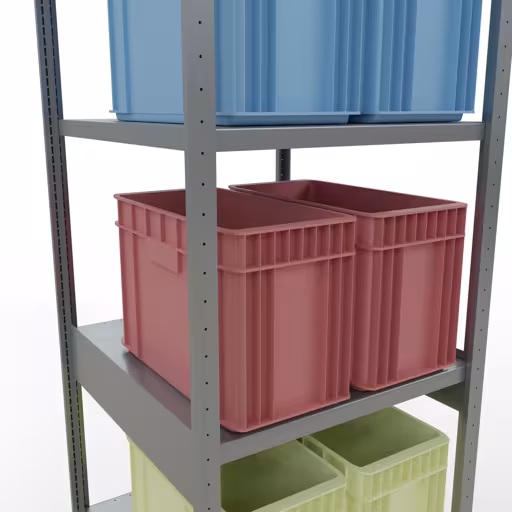 Grundregal, Fachbodenregal Stecksystem MULTIplus250, 3000 x 750 x 800 mm (HxBxT), 7 Fachböden, Längenriegel, verzinkt von der Marke Schulte Lagertechnik aus der Produktreihe Stecksystem