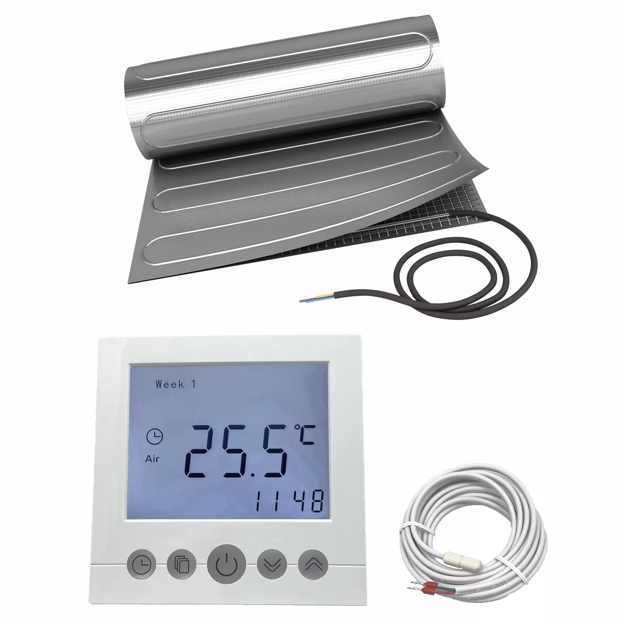 HoWaTech AL Elektrische Laminat Fußbodenheizung | Set mit Heizmatte und Regler Digital aus der Kategorie Elektrische Fußbodenheizung