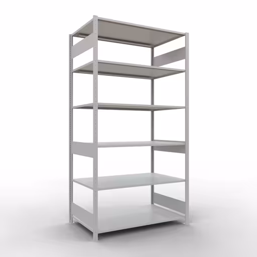 Grundregal, Fachbodenregal Stecksystem MULTIplus150, 2500 x 1300 x 800 mm (HxBxT), 6 Fachböden, Längenriegel, RAL 7035 lichtgrau aus der Kategorie Grundregal mit der Artikelnummer 32681-130-LR