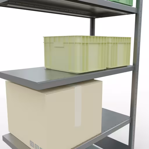 Zusatzbild des Artikels Anbauregal, Fachbodenregal Stecksystem MULTIplus330, 2000 x 1000 x 500 mm (HxBxT), 5 Fachböden, Längenriegel, verzinkt aus Anbauregal