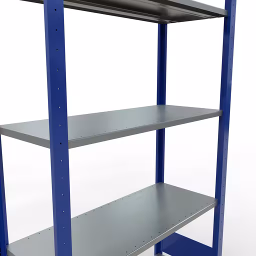 Grundregal, Fachbodenregal Stecksystem MULTIplus150, 2000 x 1000 x 400 mm (HxBxT), 5 Fachböden, Längenriegel, RAL 5010 enzianblau/verzinkt von der Marke Schulte Lagertechnik aus der Produktreihe Stecksystem