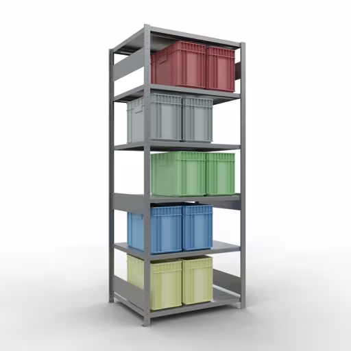 Abbildung Nr 15 des Artikels Grundregal, Fachbodenregal Stecksystem MULTIplus330, 2500 x 1000 x 800 mm (HxBxT), 6 Fachböden, Längenriegel, verzinkt aus der Produktgruppe Stecksystem von der Marke Schulte Lagertechnik