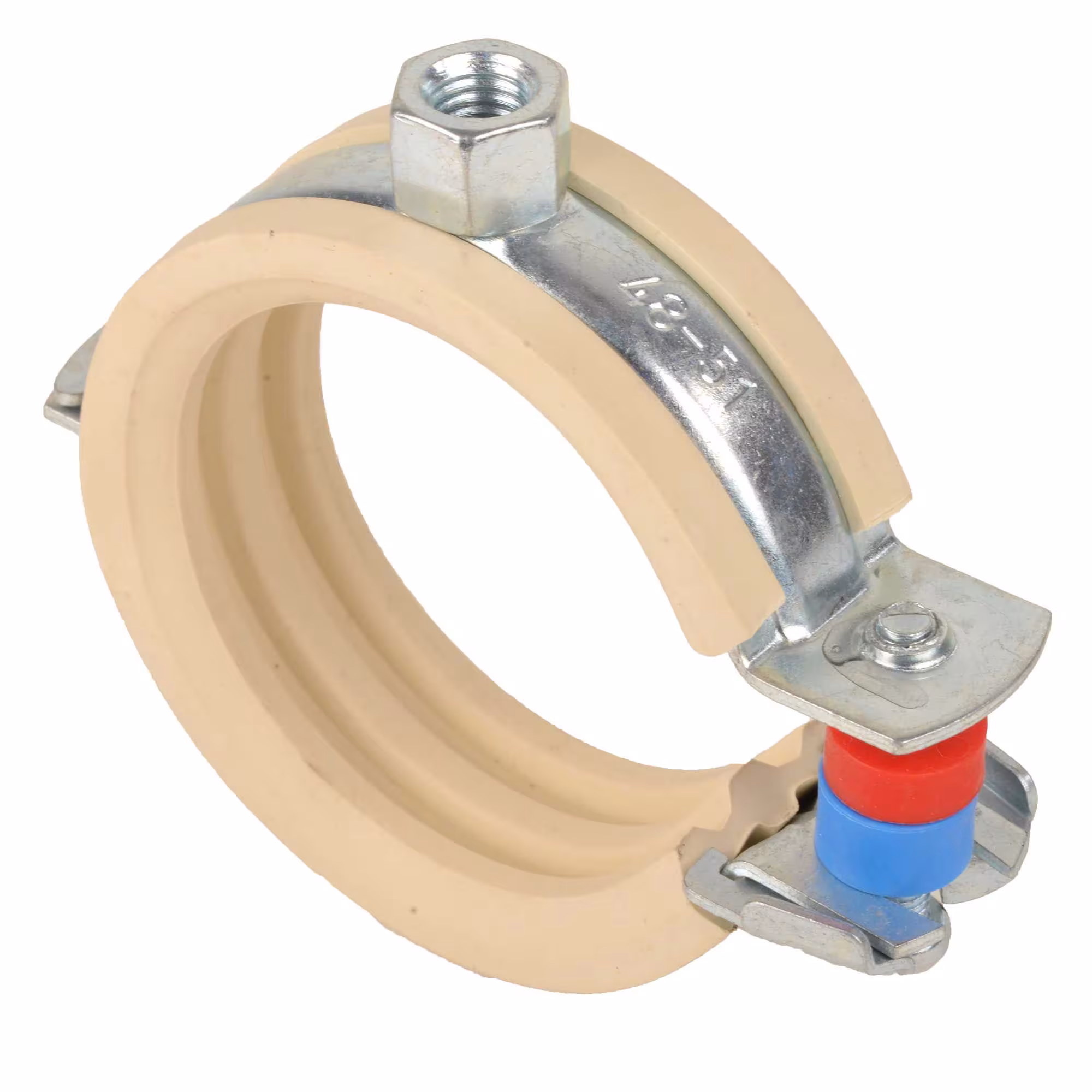 Fixotec Gelenkrohrschellen weiße Einlage Kunststoffrohre Typ Größe: 48-51 mm x M8 aus der Kategorie Gelenkrohrschellen mit der Artikelnr. 203602