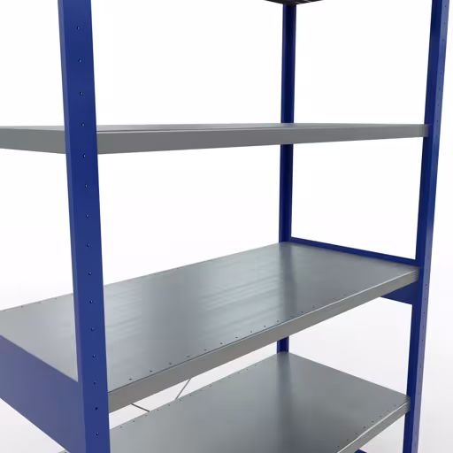Abbildung Nr 13 des Artikels Grundregal, Fachbodenregal Stecksystem MULTIplus250, 2500 x 1300 x 600 mm (HxBxT), 6 Fachböden, Kreuzstrebe, RAL 5010 enzianblau/verzinkt aus der Produktgruppe Stecksystem von der Marke Schulte Lagertechnik