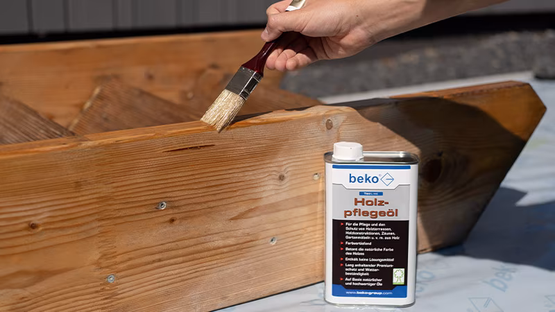 TecLine Holzpflegeöl 1 l Holz, Sperrholz, Hartholz, Innenarchitektur, Pinsel