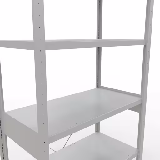 Abbildung Nr 14 des Artikels Grundregal, Fachbodenregal Stecksystem MULTIplus330, 2500 x 1000 x 500 mm (HxBxT), 6 Fachböden, Kreuzstrebe, RAL 7035 lichtgrau aus der Produktgruppe Stecksystem von der Marke Schulte Lagertechnik