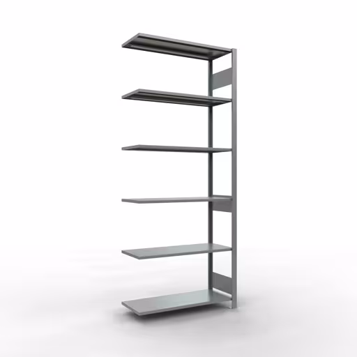 Anbauregal, Fachbodenregal Stecksystem MULTIplus85, 2500 x 1000 x 400 mm (HxBxT), 6 Fachböden, Längenriegel, verzinkt aus der Kategorie Anbauregal mit der Artikelnummer 13146-LR