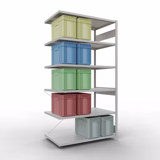 Abbildung Nr 15 des Artikels Stecksystem Anbauregal 2500x1300x800 mm, Typ 250 kg, lichtgrau aus der Produktgruppe Stecksystem von der Marke Schulte Lagertechnik