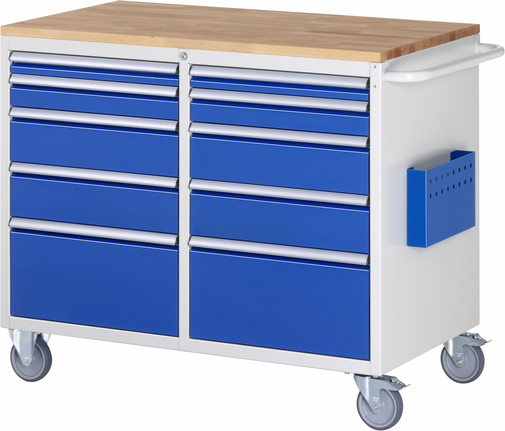 Montagewagen LL5 oben inklusive einer Buche-Massiv-Arbeitsplatte Stärke 25 mm aus der Kategorie Ordnungssysteme & Werkstattwagen mit der Artikelnr. 05-LL5.2.2A-B.11