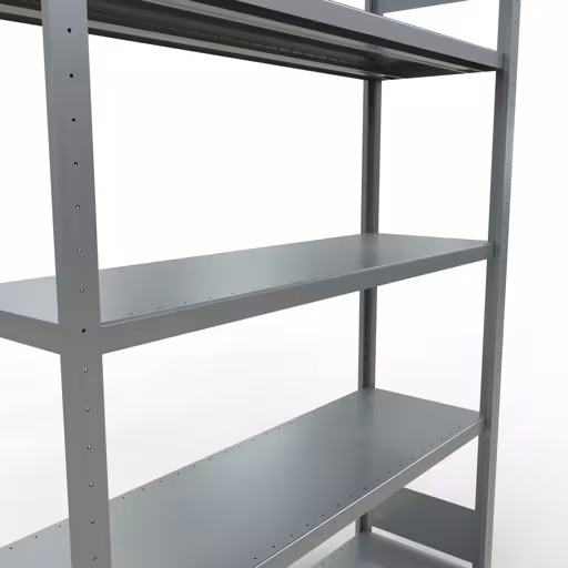 Grundregal, Fachbodenregal Stecksystem MULTIplus250, 2000 x 1300 x 400 mm (HxBxT), 5 Fachböden, Längenriegel, verzinkt von Schulte Lagertechnik mit der Artikelnr. 12940-130-LR