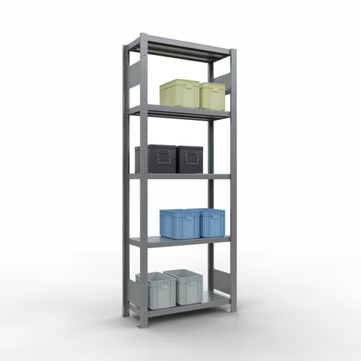 Abbildung Nr 15 des Artikels Grundregal, Fachbodenregal Stecksystem MULTIplus250, 2000 x 750 x 300 mm (HxBxT), 5 Fachböden, Längenriegel, verzinkt aus der Produktgruppe Stecksystem von der Marke Schulte Lagertechnik