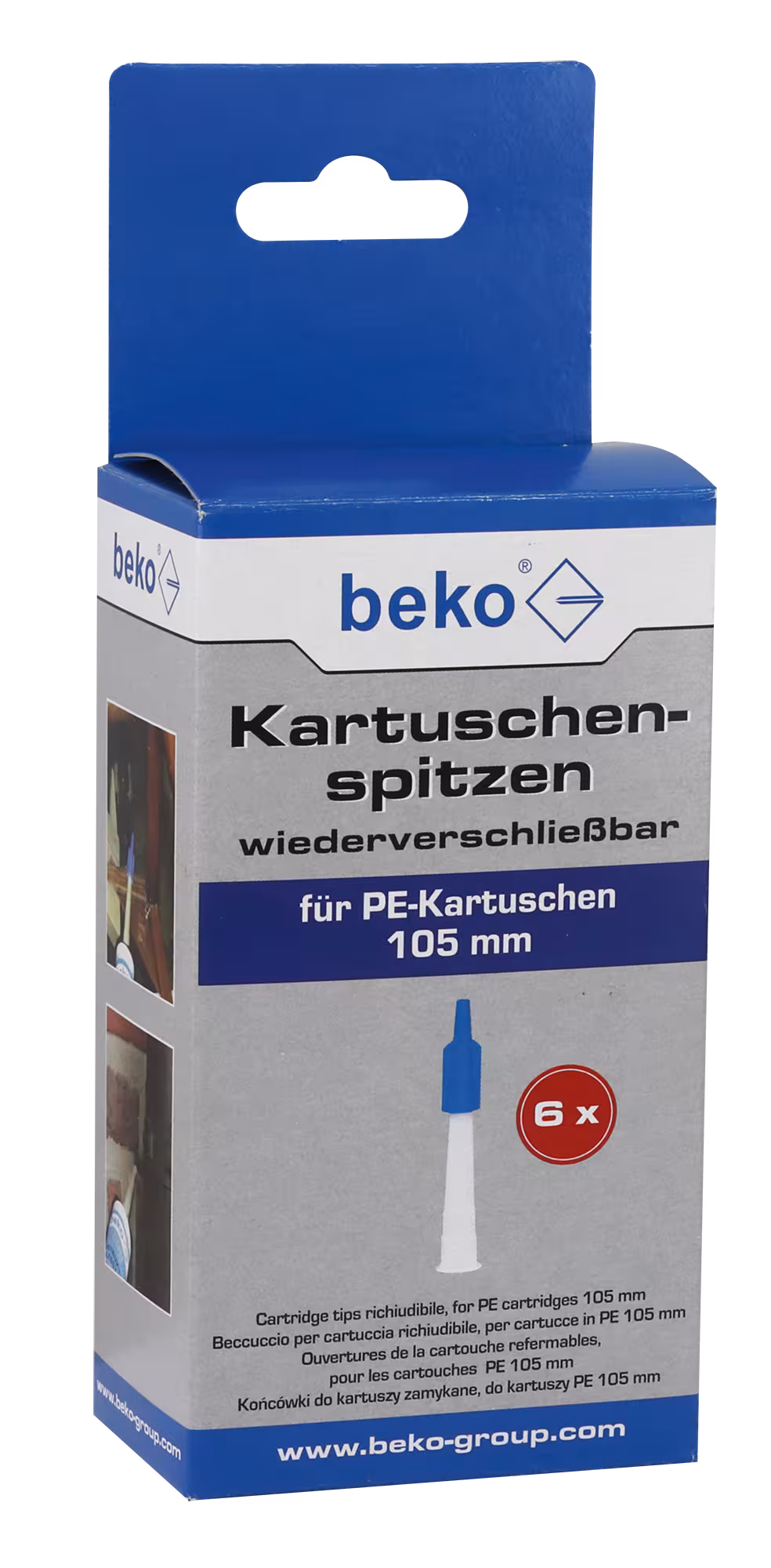 Kartuschenspitzen wiederverschließbar, 6er Pack, im Schiebeblister aus der Kategorie Zubehör Dichtstoffe mit der Artikelnr. 906 310 003