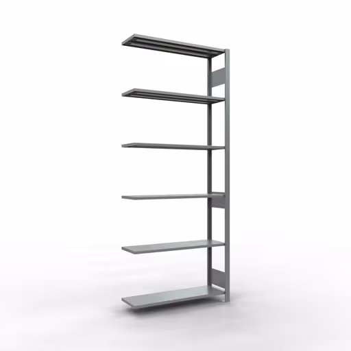 Anbauregal, Fachbodenregal Stecksystem MULTIplus150, 2500 x 1000 x 300 mm (HxBxT), 6 Fachböden, Längenriegel, verzinkt aus der Kategorie Anbauregal mit der Artikelnummer 12736-LR