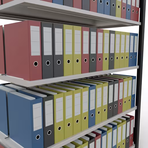 Abbildung Nr 14 des Artikels Anbauregal, Büro-Fachbodenregal Stecksystem MULTIplus150, 1800 x 1300 x 600 mm (HxBxT), 5 Fachböden, Längenriegel, mit Mittelanschlag, schwarz/lichtgrau aus der Produktgruppe Büroregale von der Marke Schulte Lagertechnik