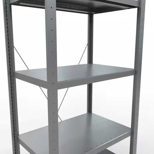 Abbildung Nr 12 des Artikels Grundregal, Fachbodenregal Stecksystem MULTIplus250, 2000 x 750 x 500 mm (HxBxT), 5 Fachböden, Kreuzstrebe, verzinkt aus der Produktgruppe Stecksystem von der Marke Schulte Lagertechnik