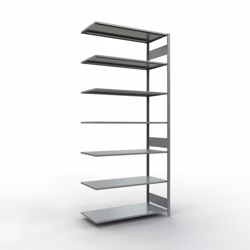 Anbauregal, Fachbodenregal Stecksystem MULTIplus150, 3000 x 1300 x 600 mm (HxBxT), 7 Fachböden, Längenriegel, verzinkt aus der Kategorie Anbauregal mit der Artikelnummer 12767-130-LR