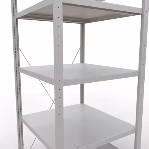 Abbildung Nr 8 des Artikels Grundregal, Fachbodenregal Stecksystem MULTIplus250, 2000 x 750 x 800 mm (HxBxT), 5 Fachböden, Kreuzstrebe, RAL 7035 lichtgrau aus der Produktgruppe Stecksystem von der Marke Schulte Lagertechnik