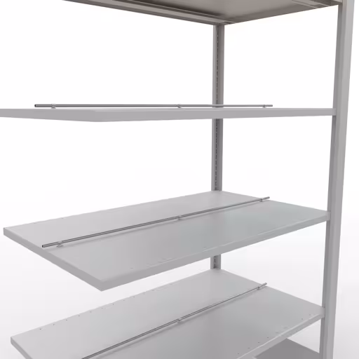 Anbauregal, Büro-Fachbodenregal Stecksystem MULTIplus150, 2000 x 1000 x 600 mm (HxBxT), 6 Fachböden, Längenriegel, mit Mittelanschlag, lichtgrau von der Marke Schulte Lagertechnik aus der Produktreihe Büroregale