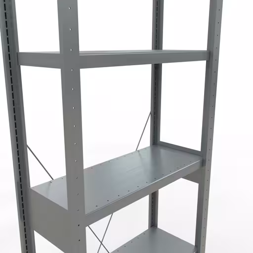 Produktbild Nr.11 des Artikels Grundregal, Fachbodenregal Stecksystem MULTIplus250, 2500 x 750 x 300 mm (HxBxT), 6 Fachböden, Kreuzstrebe, verzinkt aus der Produktreihe Stecksystem von der Marke Schulte Lagertechnik