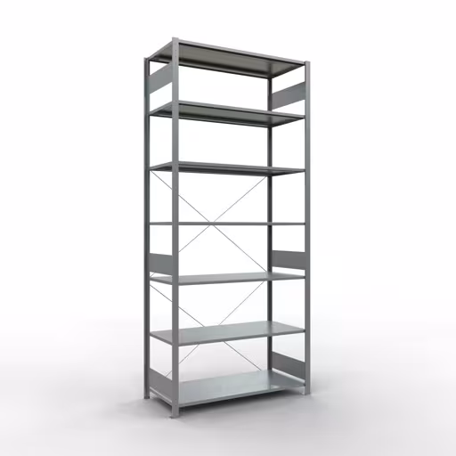 Stecksystem Grundregal 3000x1300x600 mm, Typ 150 kg, verzinkt aus der Kategorie Grundregal mit der Artikelnummer 12762-130