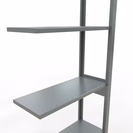 Anbauregal, Fachbodenregal Stecksystem MULTIplus150, 2500 x 750 x 300 mm (HxBxT), 6 Fachböden, Längenriegel, verzinkt von Schulte Lagertechnik aus der Kategorie Stecksystem