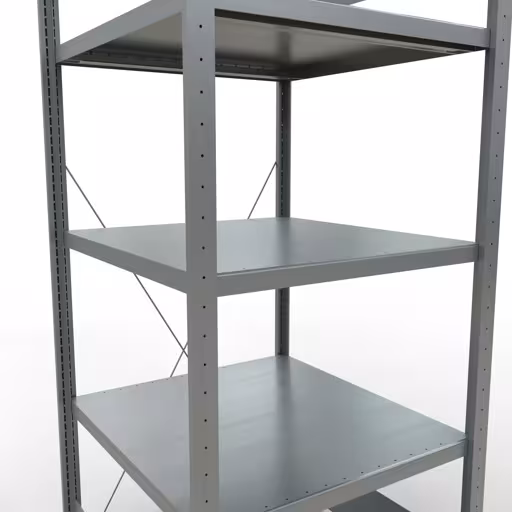 Grundregal, Fachbodenregal Stecksystem MULTIplus250, 2000 x 750 x 800 mm (HxBxT), 5 Fachböden, Kreuzstrebe, verzinkt von der Marke Schulte Lagertechnik aus der Produktreihe Stecksystem