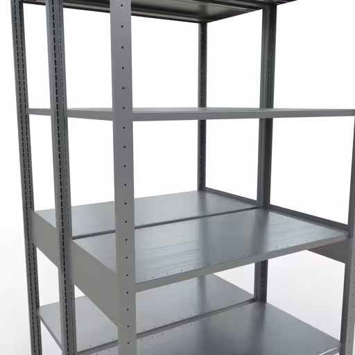 Grundregal, Doppelregal, Fachbodenregal Stecksystem MULTIplus150, 2500 x 1000 x (2x500) mm (HxBxT), 2x6 Fachböden, Längenriegel, verzinkt von der Marke Schulte Lagertechnik aus der Produktreihe Fachbodenregale