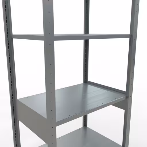 Grundregal, Fachbodenregal Stecksystem MULTIplus150, 2500 x 750 x 500 mm (HxBxT), 6 Fachböden, Längenriegel, verzinkt von Schulte Lagertechnik aus der Kategorie Stecksystem