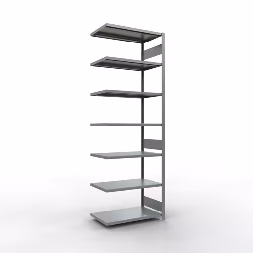 Anbauregal, Fachbodenregal Stecksystem MULTIplus330, 3000 x 1000 x 600 mm (HxBxT), 7 Fachböden, Längenriegel, verzinkt aus der Kategorie Anbauregal mit der Artikelnummer 13967-LR