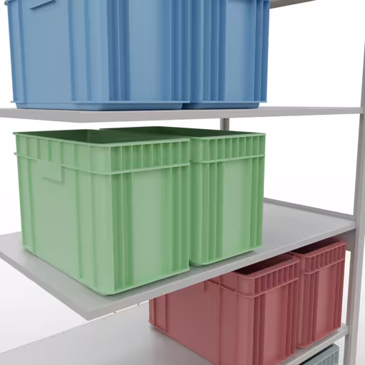 Produktbild Nr.8 des Artikels Stecksystem Anbauregal 2500x1300x800 mm, Typ 150 kg, lichtgrau aus der Produktreihe Stecksystem von der Marke Schulte Lagertechnik