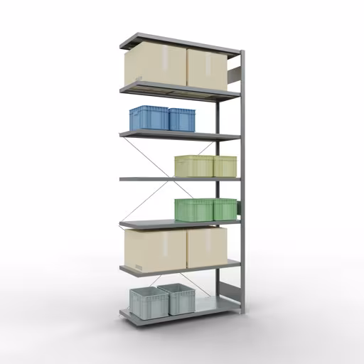 Stecksystem Anbauregal 3000x1300x500 mm, Typ 250 kg, verzinkt aus der Kategorie Anbauregal mit der GTIN 4004514218094 Stecksystem Anbauregal 3000x1300x500 mm, Typ 250 kg, verzinkt von der Marke Schulte Lagertechnik aus der Produktreihe Stecksystem