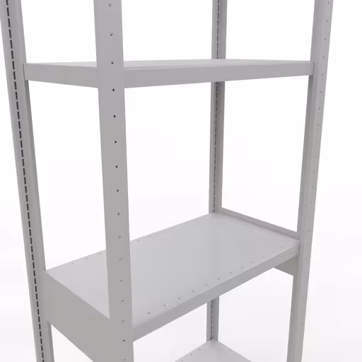 Grundregal, Fachbodenregal Stecksystem MULTIplus250, 3000 x 750 x 400 mm (HxBxT), 7 Fachböden, Längenriegel, RAL 7035 lichtgrau von Schulte Lagertechnik aus der Kategorie Stecksystem