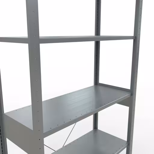 Grundregal, Fachbodenregal Stecksystem MULTIplus150, 2500 x 1000 x 400 mm (HxBxT), 6 Fachböden, Kreuzstrebe, verzinkt von Schulte Lagertechnik aus der Kategorie Stecksystem