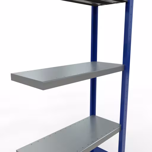 Abbildung Nr 14 des Artikels Anbauregal, Fachbodenregal Stecksystem MULTIplus250, 2000 x 750 x 300 mm (HxBxT), 5 Fachböden, Längenriegel, RAL 5010 enzianblau/verzinkt/verzinkt aus der Produktgruppe Stecksystem von der Marke Schulte Lagertechnik