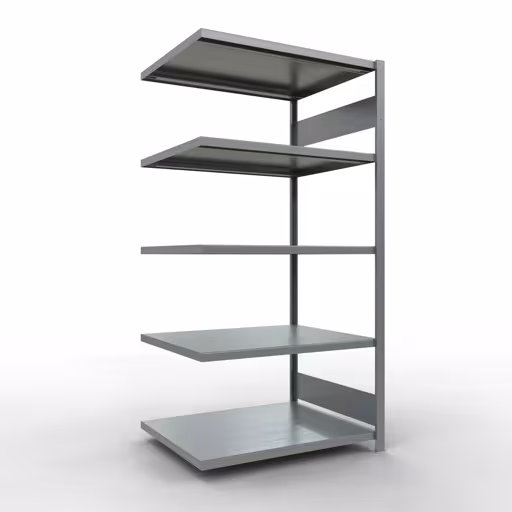 Anbauregal, Fachbodenregal Stecksystem MULTIplus250, 2000 x 1000 x 800 mm (HxBxT), 5 Fachböden, Längenriegel, verzinkt aus der Kategorie Anbauregal mit der Artikelnummer 12985-LR