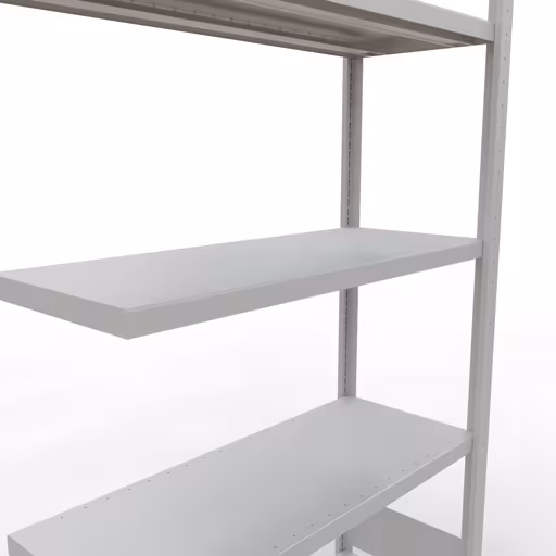 Abbildung Nr 9 des Artikels Anbauregal, Fachbodenregal Stecksystem MULTIplus330, 2000 x 1000 x 400 mm (HxBxT), 5 Fachböden, Längenriegel, RAL 7035 lichtgrau aus der Produktgruppe Stecksystem von der Marke Schulte Lagertechnik